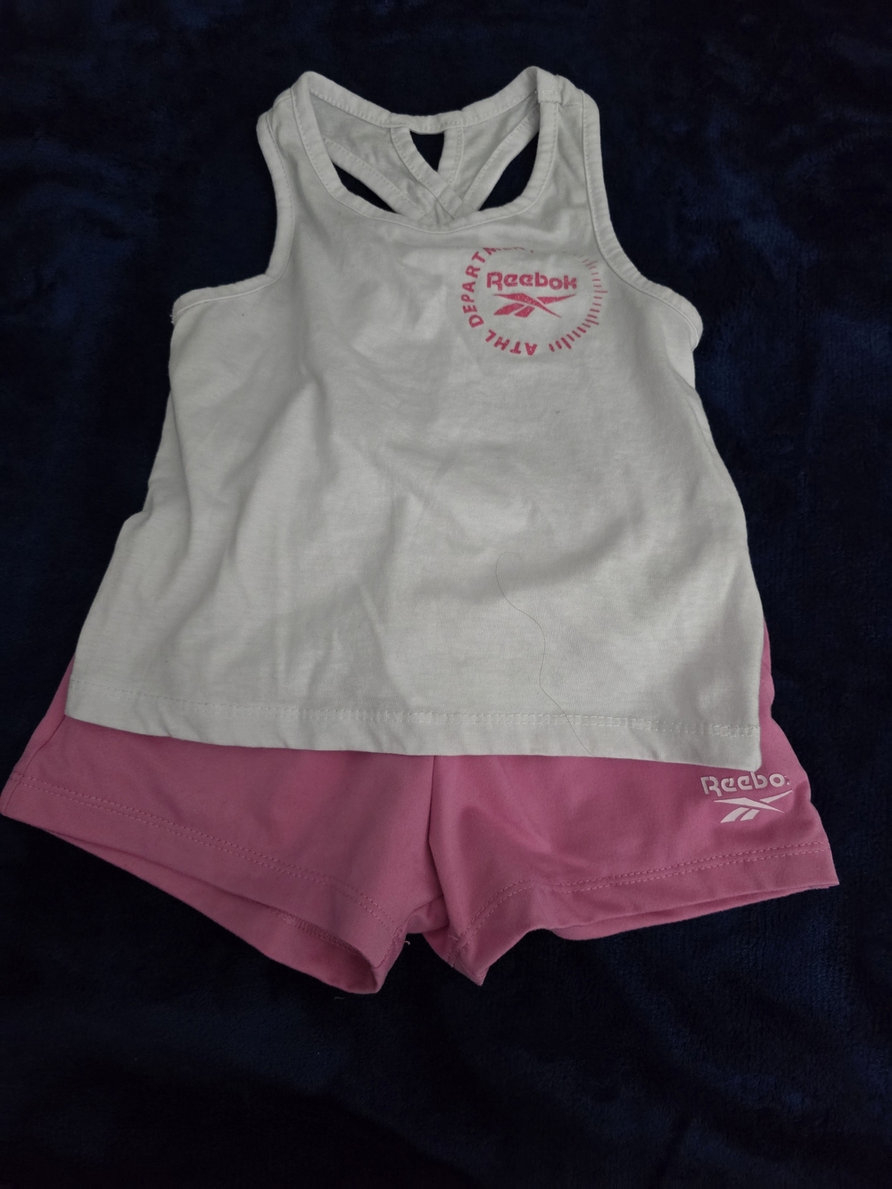 Reebok White Tank Top with Pink Shorts Set for Kids